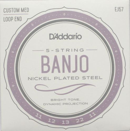 Encordoamento Para Banjo 5 Cordas Daddario Ej57 11 Original