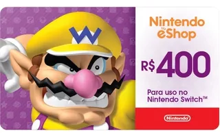 Gift Card Digital Nintendo Eshop R$400 Reais Nintendo Switch