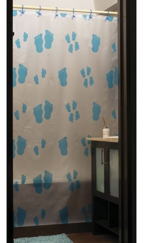 Imagen 2 de 7 de Cortina Para Baño 1.80 X 1.80 Mts Pies 12 Ganchos Silmar