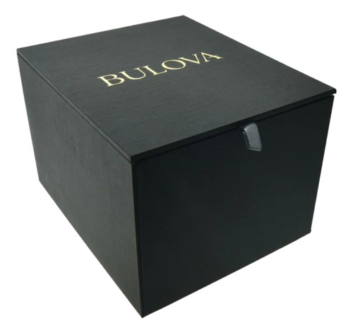 Relógio Bulova Masculino Automático Maquina 98a320 Correia Preto Bisel Preto
