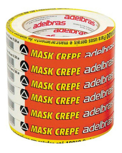 Fita Crepe Adelbras Mask-710 18mmx50mt - Kit C/6 Unidades