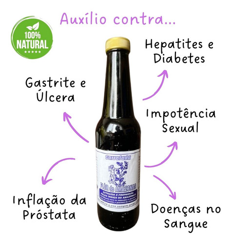 Kit C/3 Flor Do Amazonas 350ml Fitoterápico Indígena Oficial