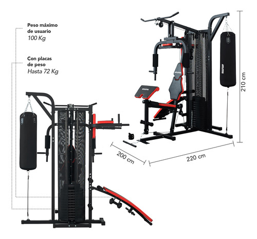 Home Gym Xtreme Force 400 - Todo En Uno 72kg