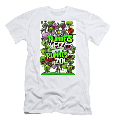 Polera Unisex Plantas Vs Zombies Game Algodon Estampado