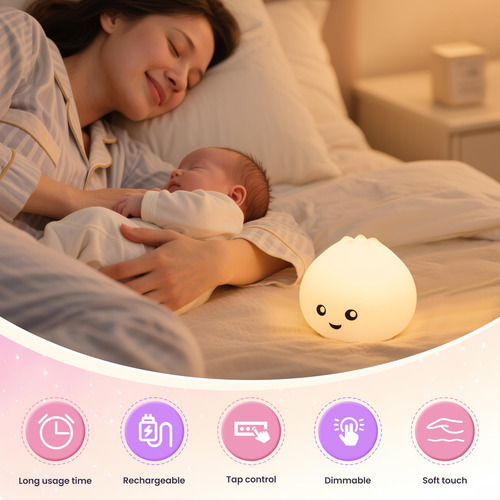 Lámpara De Silicona Espanta Cucos Recargable Luz Rgb Touch