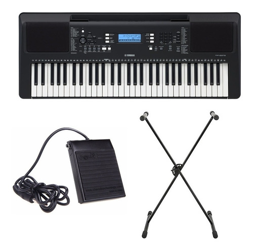 Teclado Organeta Yamaha Psre373 Sensible Con Base Y Pedal