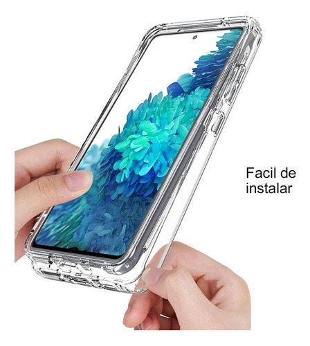 Funda 2 En 1 Uso Rudo For Modelos Oppo Bicolor Transparente