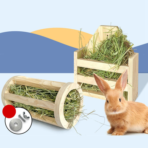 Alimentador De Feno Para Coelhos, Suporte De Madeira Para