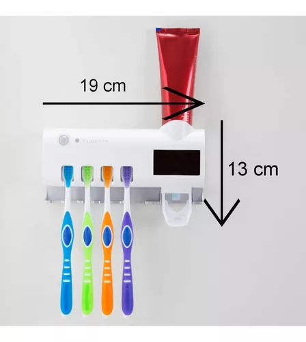 Porta Cepillo Dental C/esterilizador Uv Dispensador De Pasta