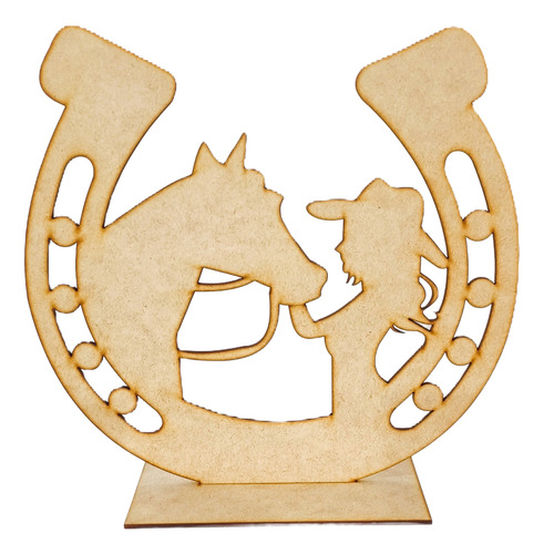 40 Centro De Mesa Vaqueros De 25 Cm Mdf Herradura 1