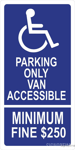 R99c Combo Handicap Parking Only Van Accessible Minimo Fino