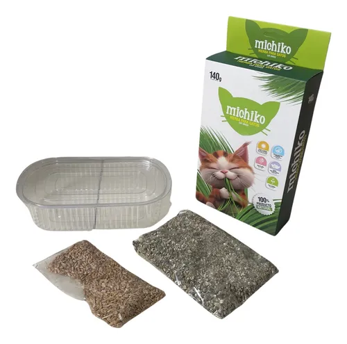 MICHIKO KIT DE SIEMBRA HIERBA PARA GATOS X 140 G MICHIKO  x 1 Ideal para proporcionar a tu gato una fuente natural de fibra que favorece la digestión y ayuda a la eliminación de bolas de pelo. Fácil de cultivar en casa, ofreciendo un entretenimiento saludable pa