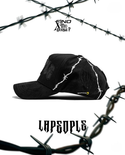 Gorra Fino X Tito Double P La People / Gallo Fino Full Set Negro Ajustable Lisa
