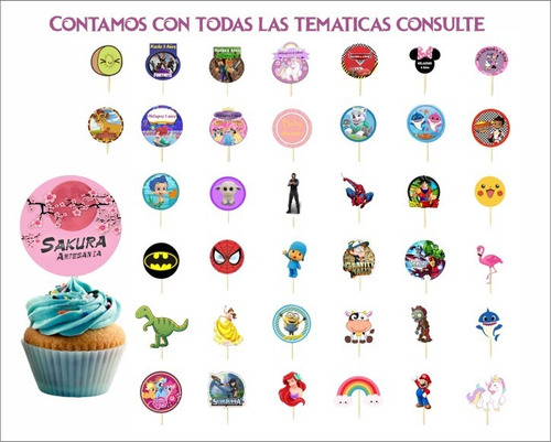 Minnie Mouse Cupcake Toppers Adorno Para Muffins X10