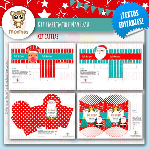 Kit Imprimible Navidad Santa ¡textos Editables!