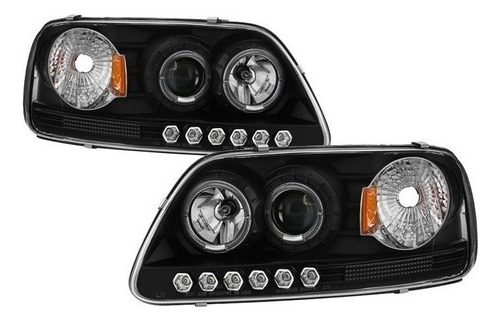 Faros Lobo F-150 1997 Al 2008 C/lupa Y Leds