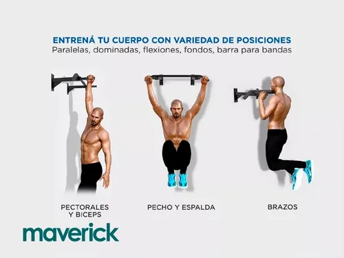 Barra Dominadas Para Pared Dorsalera Entrenamiento Maverick