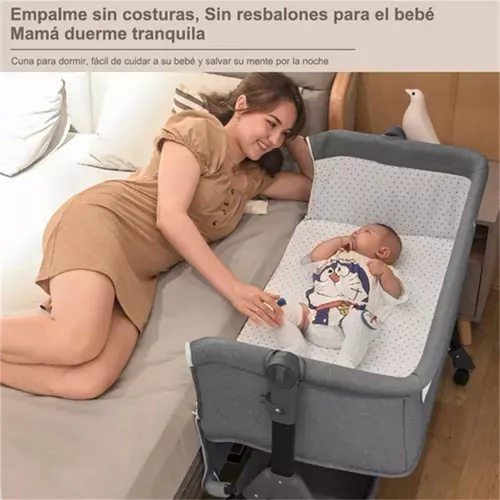 Cuna Corral Bebé Con Mosquitero Colchon Gris
