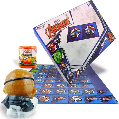 Boneco Mashems Nick Fury Vingadores + Dominó Cartonado