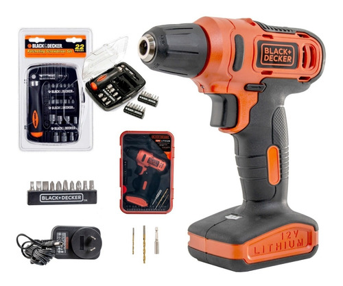 Taladro Atorn Black Y Decker 12v Litio Mas Juego 22 Pz Tubos