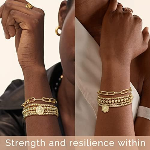 Showee Gold Beade Beade Para Mujeres Pulsera De Cuentas De U