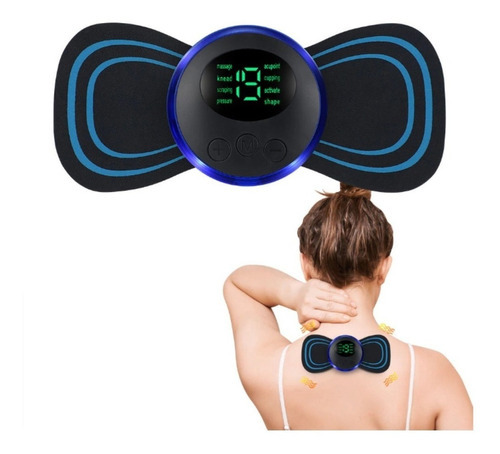 Masajeador portátil recargable para dolor de espalda, cuello y espalda, color negro