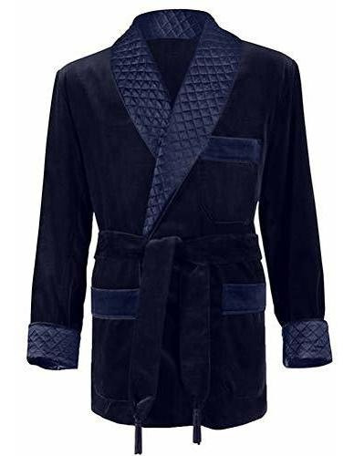 Chaqueta De Fumar Azul Marino Para Hombre Grande