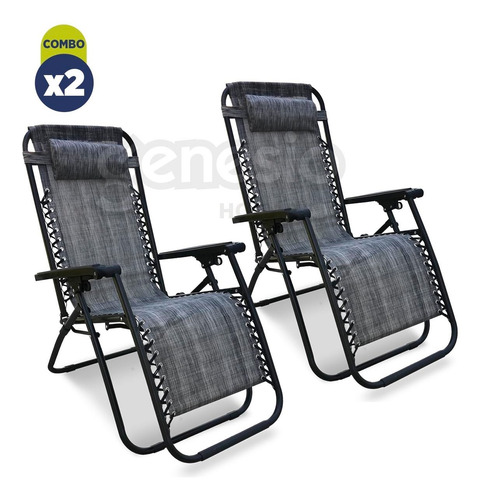 Combo X2 Reposera Gravedad Cero Huatong Zrl009 Reclinable