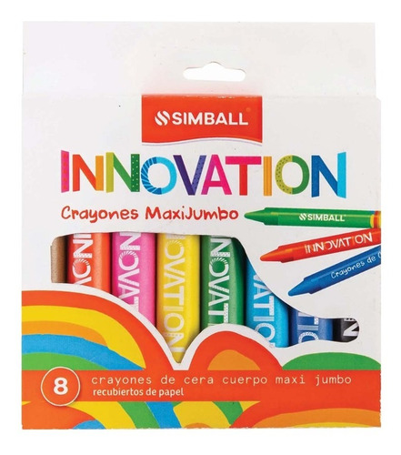 Crayones Crayon Ceras Gruesos Simball Maxi Jumbo X 8 Un.