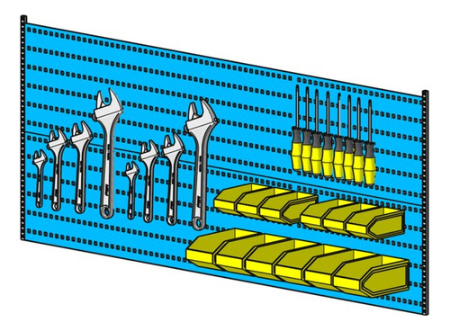 Panel Perforado Porta Herramientas 1,5mtsx63cm - Fbla01506 Color Azul
