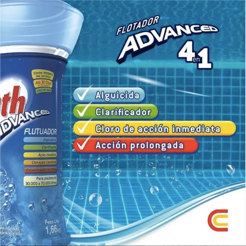 Imagen 2 de 7 de Cloro Flotador Hth Advanced 4 En 1 Clorotec 1,66 Kg 70000lts