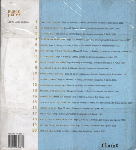 Cd + Libro Ruben Juarez ( Tango De Coleccion Vol 3 )
