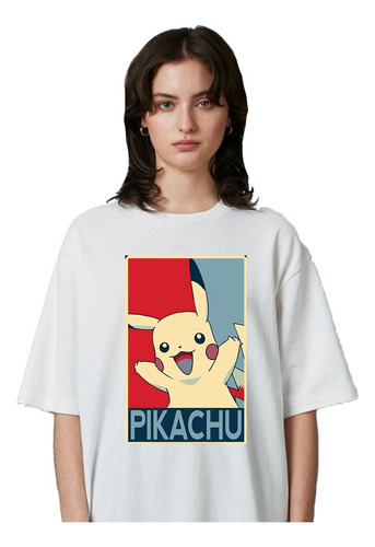 Remera Unisex Pikachu Pokemon Portada Algodón Personalizada