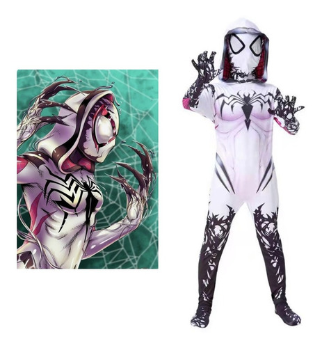Fantasia Mulher Aranha Stacy Gwen Venom Simbionte Halloween