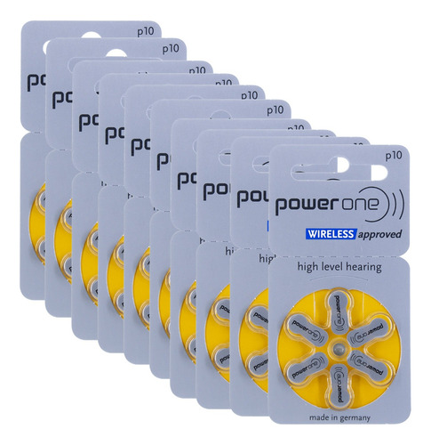 60 Pilhas Baterias P 10 Pr70 Aparelho Auditivo - Power One