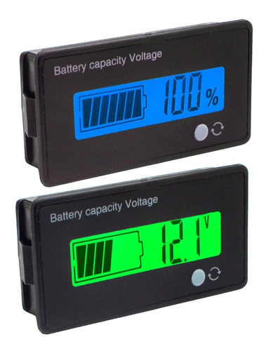 Medidor De Bateria 12v Porcentagem % Tensão Voltímetro Lcd