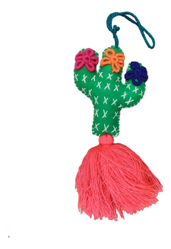 Colgante Cactus Decorativo Mexicano  - Bordado A Mano