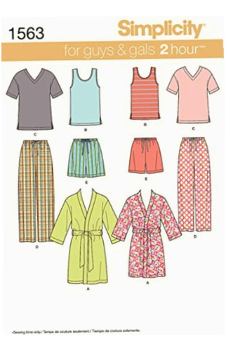 Simplicity Us1563a Patrón De Costura Para Pijama Para