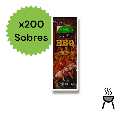 Salsa Bbq La Prateria Sobre 200 Piezas De 8gr