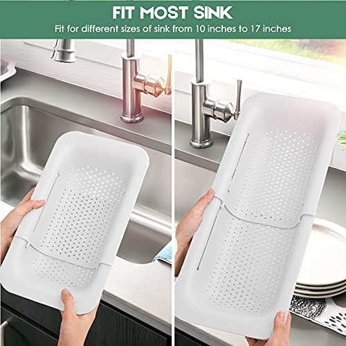 Colador Plegable Y Extensible Para La Cocina Color Blanco