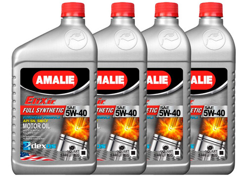 Pack Aceite 5w40 Sintetico Amalie Api Sp 4 Litros En Botella