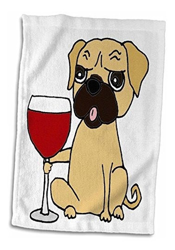 3d Rose Funny Cute Pug Dog Beber Vaso De Vino Tinto Toalla D