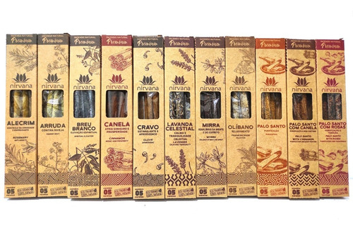 Imagem 2 de 10 de Incenso Natural Premium Nirvana 10 Cxs Variados Mais Brinde