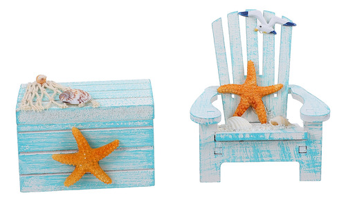 Set De Sillas De Playa Con Decoración Náutica Y Silla De Jar