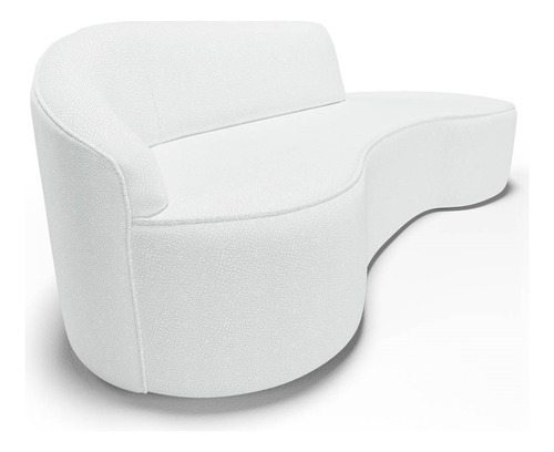 Sofá Living 4 Lug 300cm Braço Esq Mozart Sintético Branco