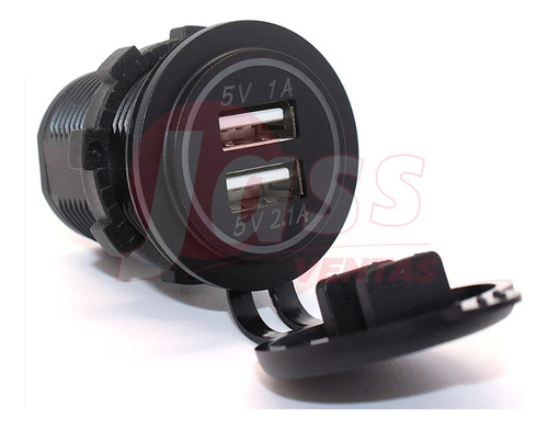 Cargador Toma Usb Doble Para Embutir Auto 12 24v Moto 4x4 Lo