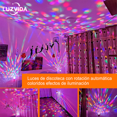 Luzvida 2 Piezas Luces De Escenario Fiestas 360° Base E27 Bombillas Giratorias De Color,dj Luces Lamparas Led Fiesta De Cumpleaños Club Bar Cabezas Roboticas Traje Robot Led Bombilla Estroboscópica
