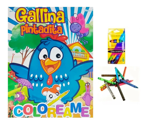10 Gallina Pintadita Libro Colorear Crayolas Recuerdo 