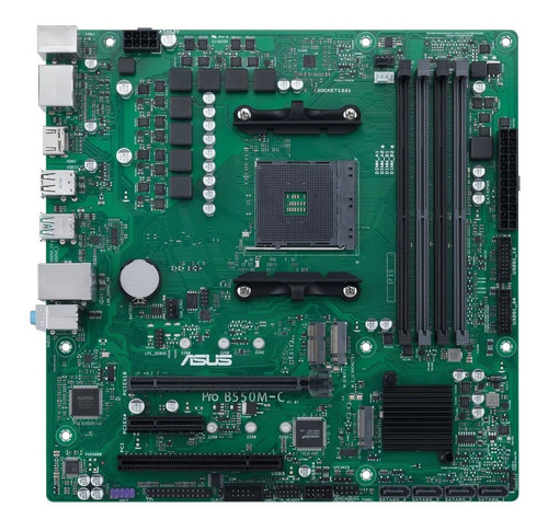 Tarjeta Madre Asus Pro B550m-c Csm Socket Am4 Micro Atx Color Verde Oscuro