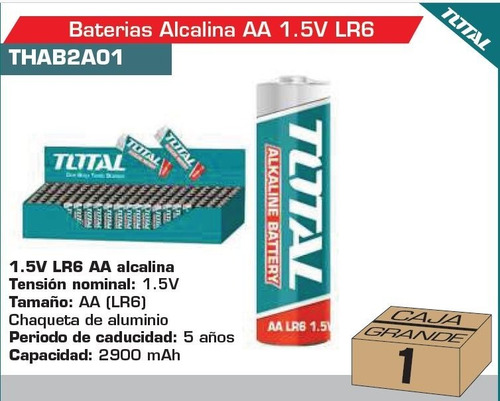 Baterias Alcalina Aa 1.5v Lr6 Total Tools Pack De 10 Uni.